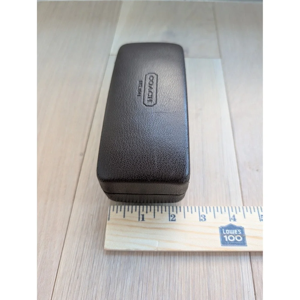Coach Est. 1941 Brown Hard Eyeglass & Sunglasses Case | Pebbled Finish | Logo